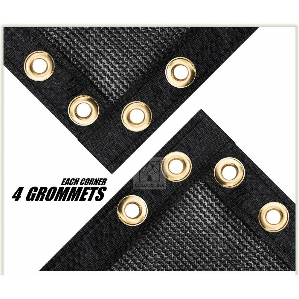 COLOURTREE 6 ft. x 10 ft. Black Privacy Fence Screen HDPE Mesh Windscreen with Reinforced Grommets for Garden Fence (Custom Size), photo 2 of 12