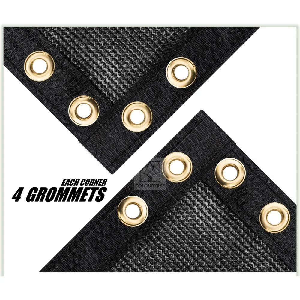 COLOURTREE 5 ft. x 10 ft. Black Privacy Fence Screen Mesh Fabric Cover Windscreen with Reinforced Grommets for Garden Fence, photo 5 of 12