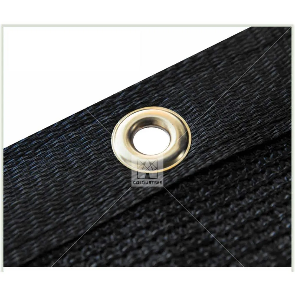 COLOURTREE 5 ft. x 10 ft. Black Privacy Fence Screen Mesh Fabric Cover Windscreen with Reinforced Grommets for Garden Fence, photo 4 of 12