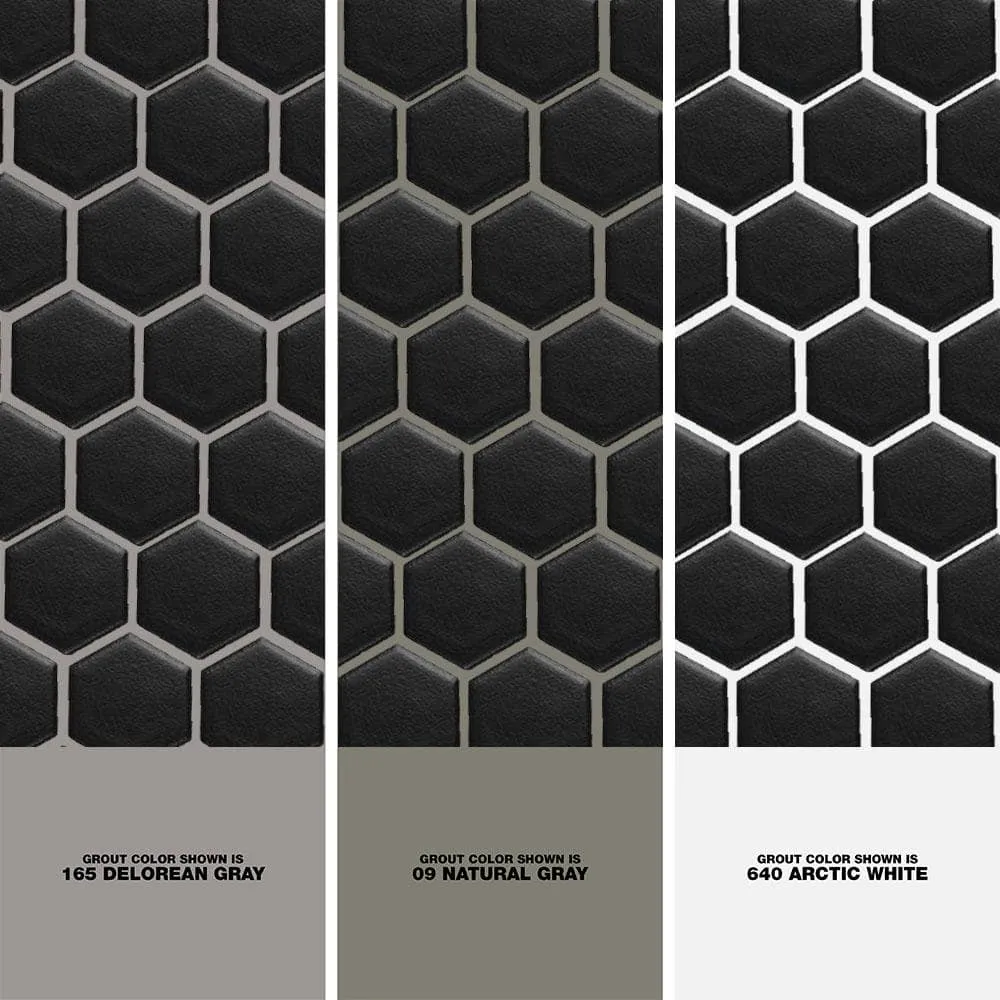 Daltile Restore Matte Black Hexagon 10 in. x 12 in. x 6.35 mm Glazed Ceramic Mosaic Tile (0.81 sq. ft./piece), photo 4 of 6