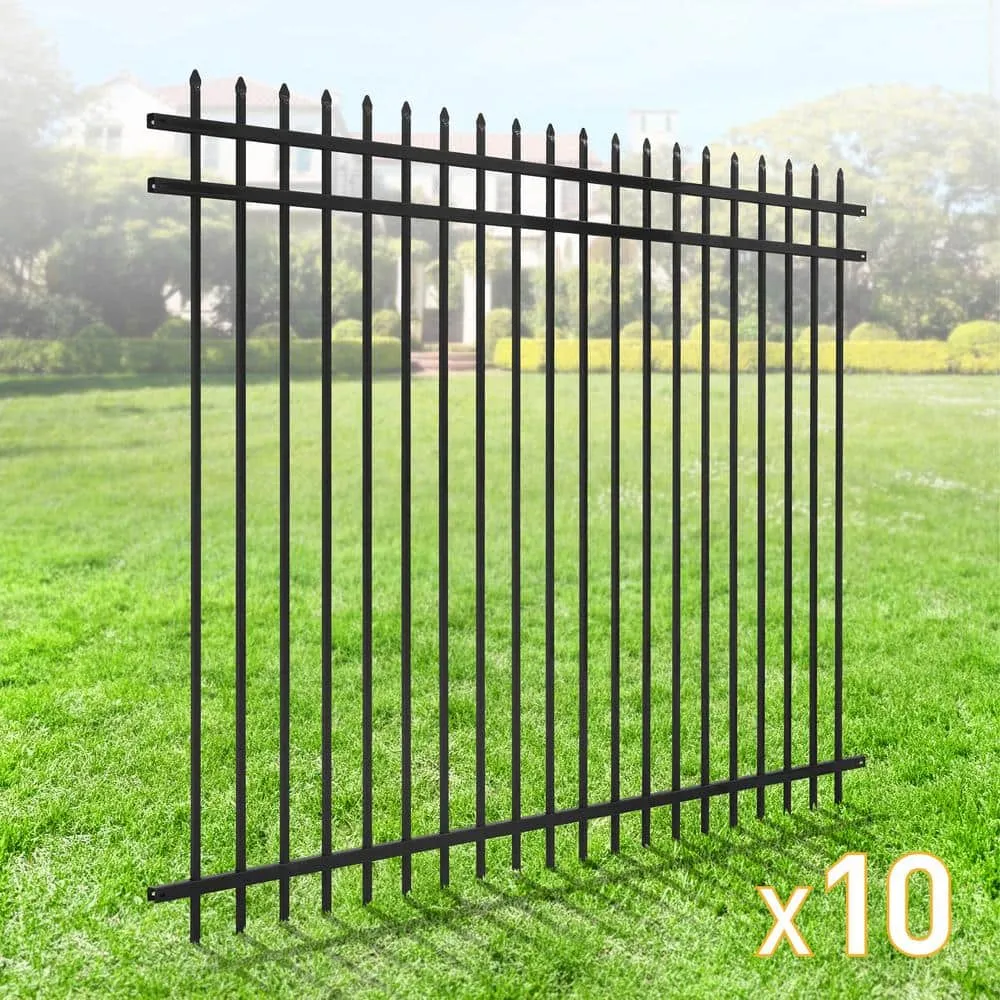 Fencer Wire 6 ft. x 8 ft. Heavy-Duty Steel Spaced Bar Pointed Pinnacle Metal Fence Panel (Pack of 10), photo 2 of 9