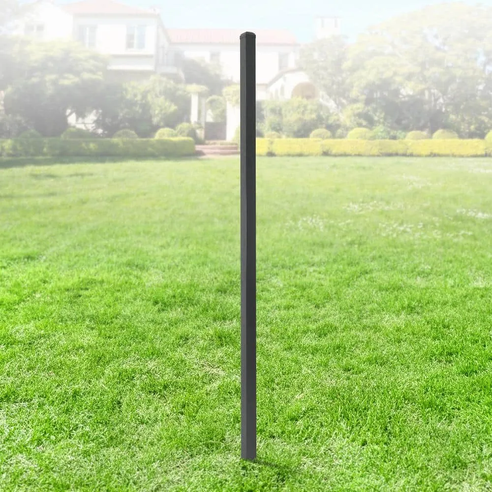 Fencer Wire 2 in. x 2 in. x 6 ft. Steel Flat Top Blank Metal Fence Post with Post Cap (1-Pack), photo 2 of 11