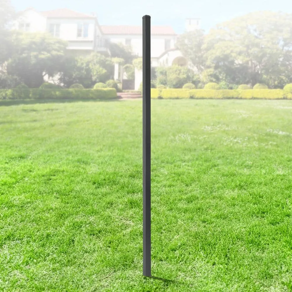 Fencer Wire 2 in. x 2 in. x 7 ft. Steel Flat Top Blank Metal Fence Post with Post Cap (1 pack), photo 2 of 11