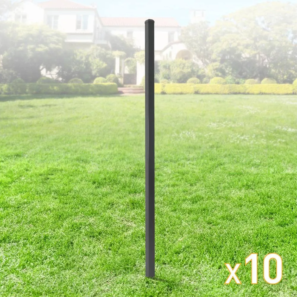 Fencer Wire 2 in. x 2 in. x 6 ft. Steel Flat Top Blank Metal Fence Post with Post Cap (10-Pack), photo 2 of 11