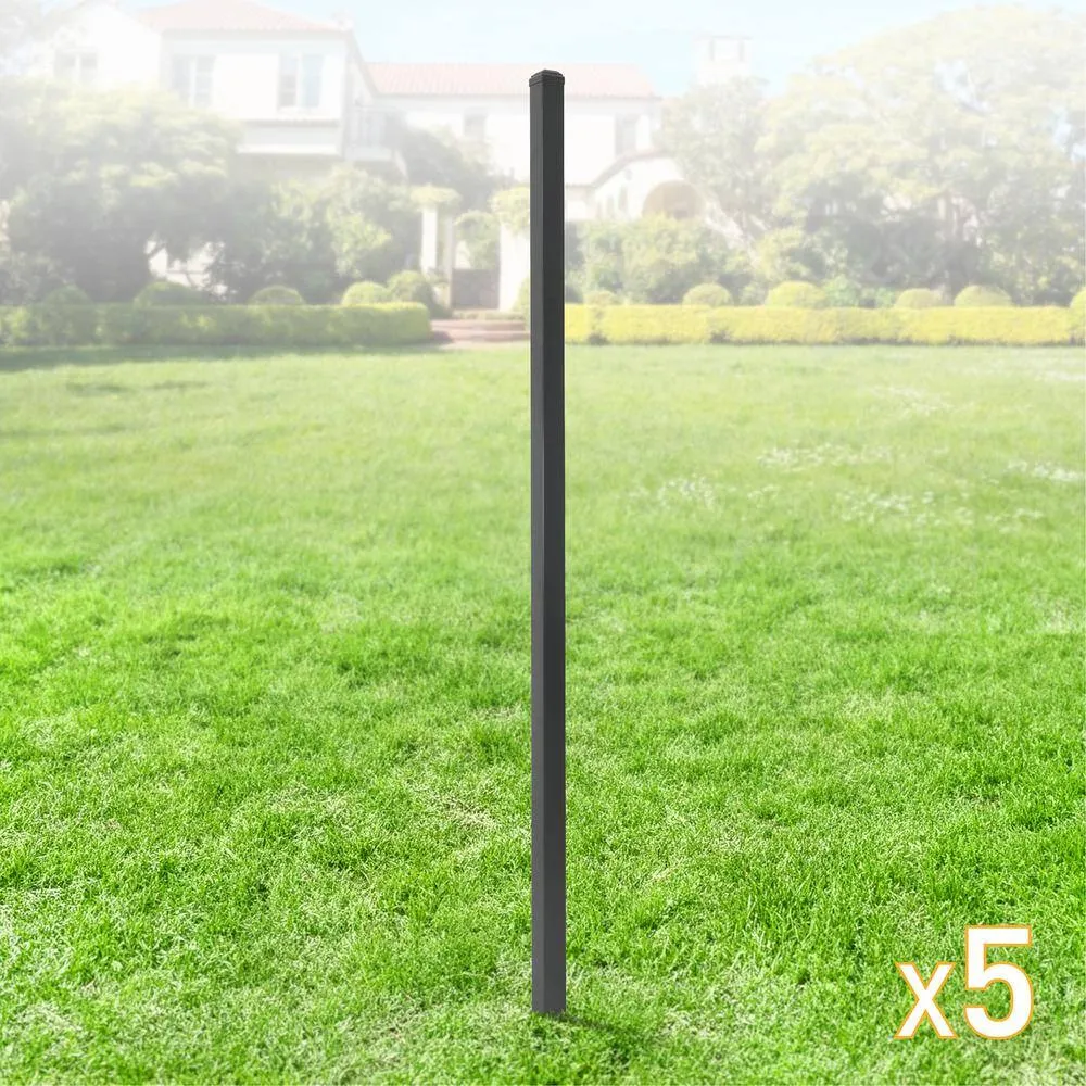 Fencer Wire 2 in. x 2 in. x 6 ft. Steel Flat Top Blank Metal Fence Post with Post Cap (5-Pack), photo 2 of 11