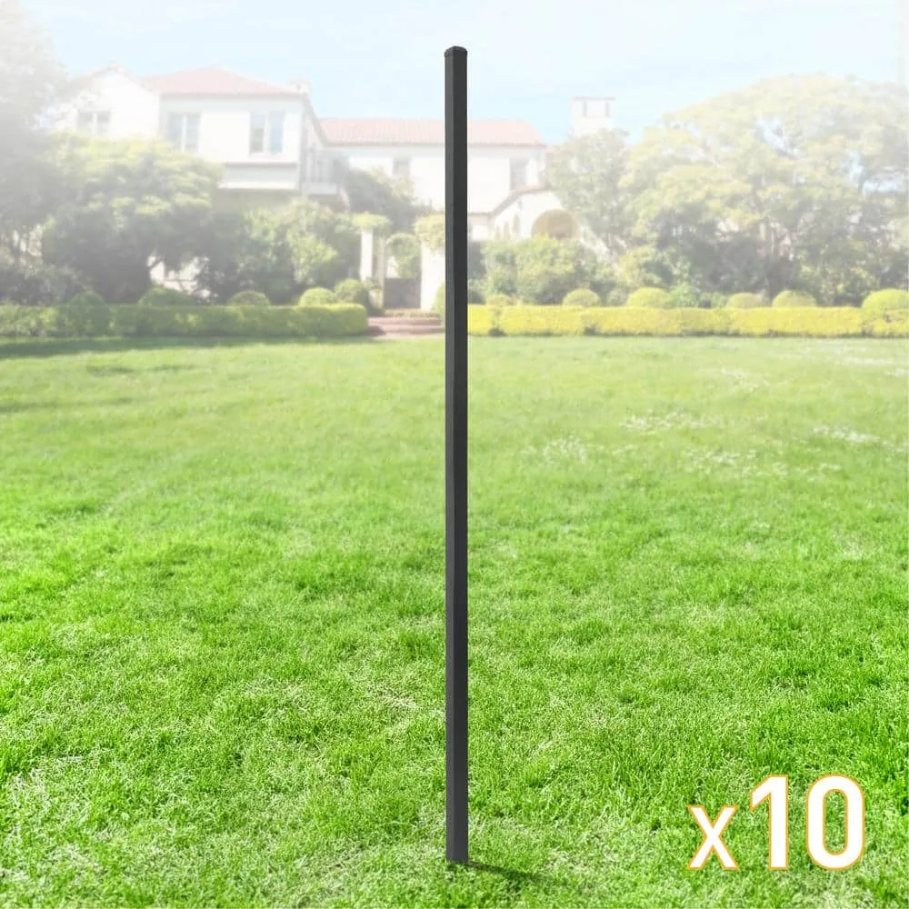 Fencer Wire 2 in. x 2 in. x 8 ft. Steel Flat Top Blank Metal Fence Post with Post Cap (10 pack), photo 2 of 11