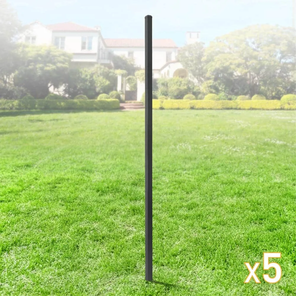 Fencer Wire 2 in. x 2 in. x 8 ft. Steel Flat Top Blank Metal Fence Post with Post Cap (5 pack), photo 2 of 11
