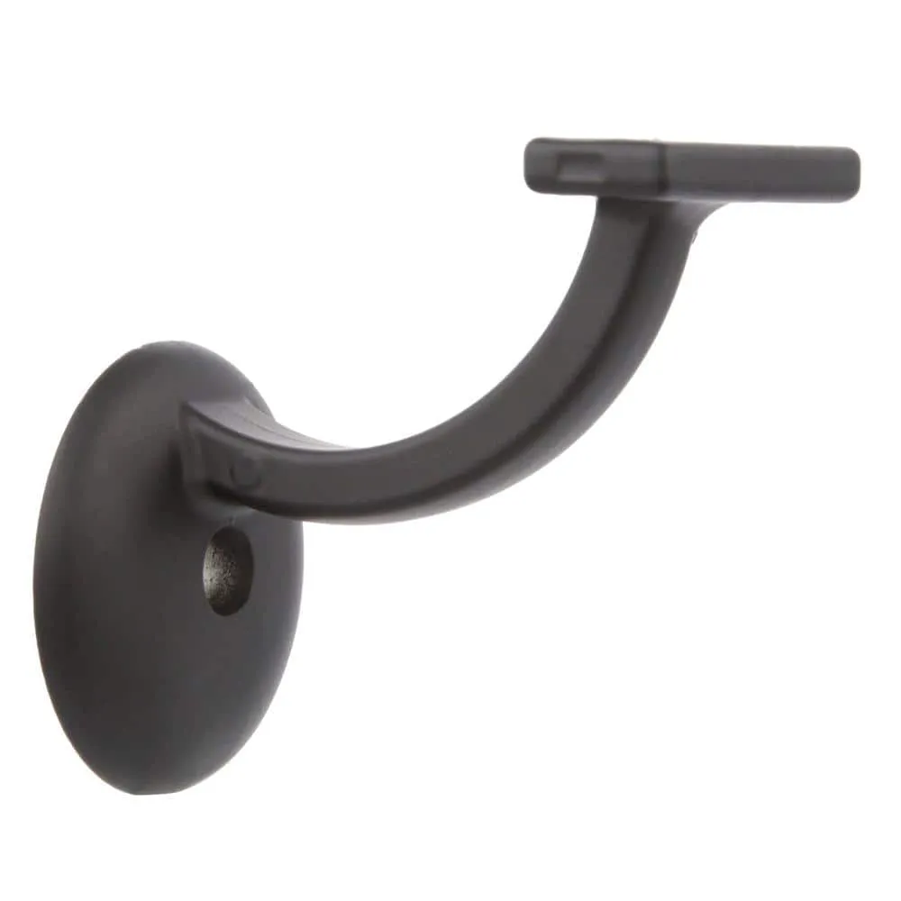 EVERMARK Stair Parts 2-3/4 in. x 2-1/16 in. Black Aluminum Alloy Heavy Duty Wall Rail Mounting Bracket, photo 5 of 8