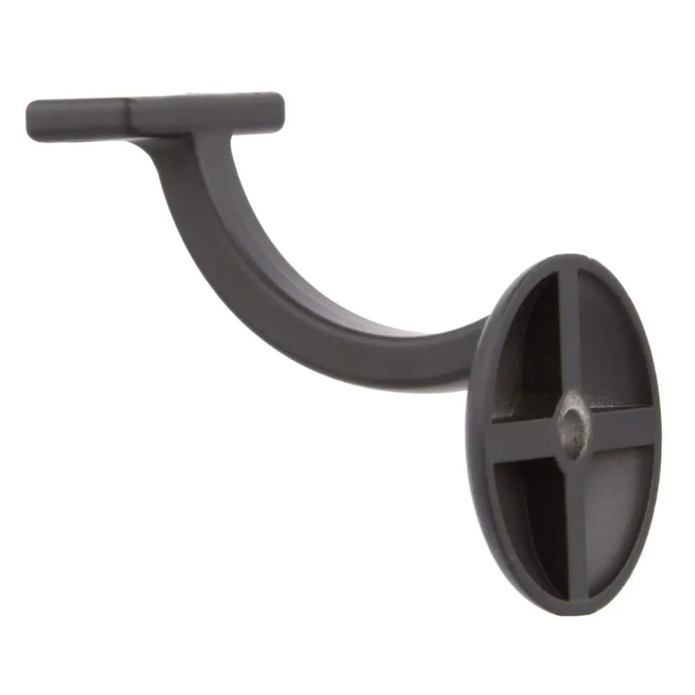EVERMARK Stair Parts 2-3/4 in. x 2-1/16 in. Black Aluminum Alloy Heavy Duty Wall Rail Mounting Bracket, photo 6 of 8