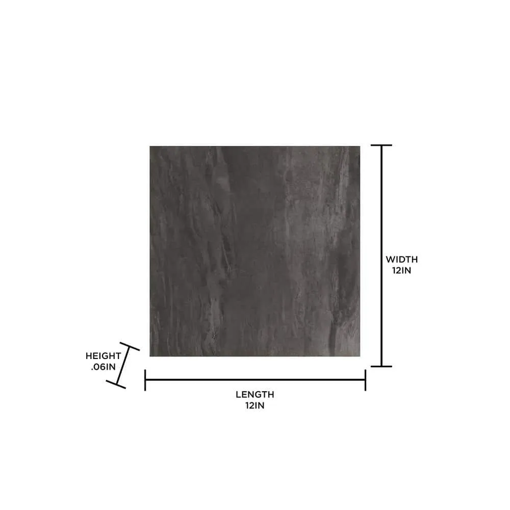 FloorPops Raven 12 in. W x 12 in. L Peel and Stick Floor Vinyl Tiles (20 tiles, 20 sq. ft. case), photo 8 of 8