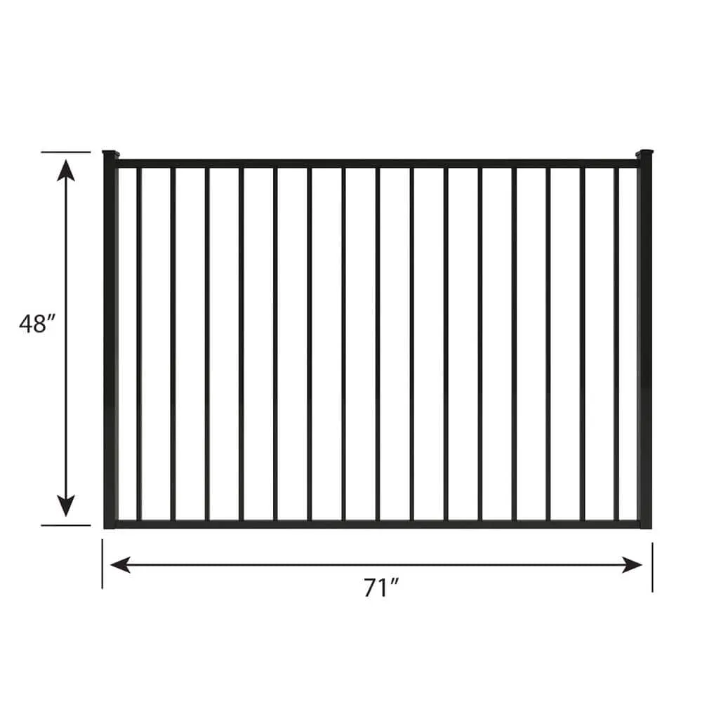 FORGERIGHT Newtown 6 ft. W x 4 ft. H Black Aluminum Pre-Assembled Fence Gate, photo 9 of 9