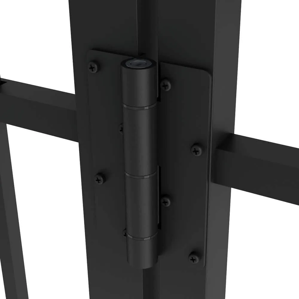 FORGERIGHT Newtown 6 ft. W x 4 ft. H Black Aluminum Pre-Assembled Fence Gate, photo 6 of 9