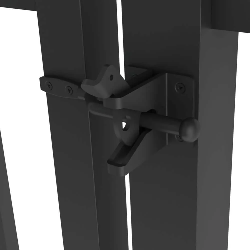 FORGERIGHT Newtown 6 ft. W x 4 ft. H Black Aluminum Pre-Assembled Fence Gate, photo 7 of 9