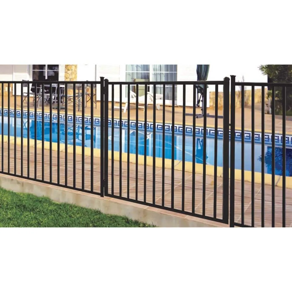 FORGERIGHT Newtown 6 ft. W x 4 ft. H Black Aluminum Pre-Assembled Fence Gate, photo 4 of 9