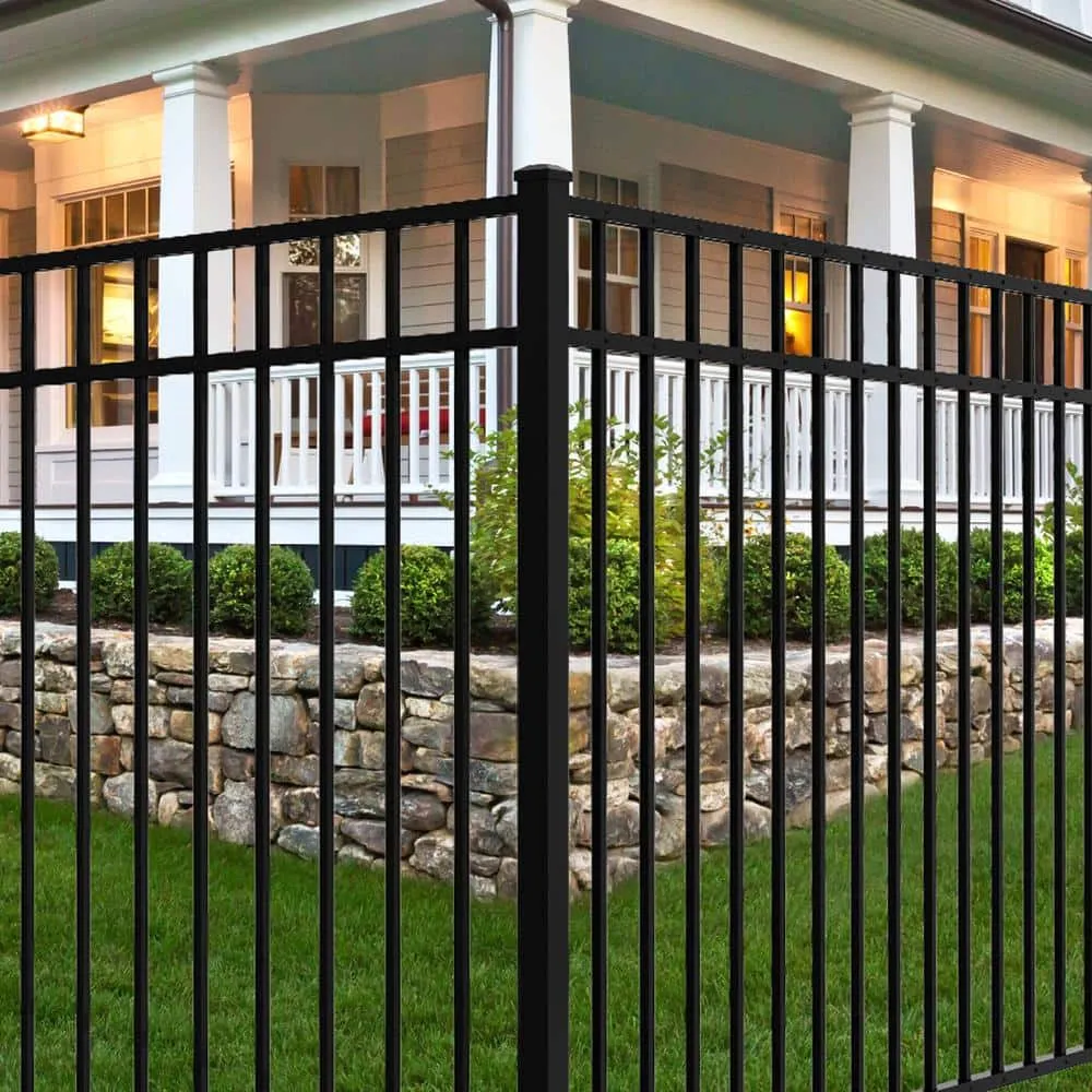 FORGERIGHT Vinings 2 in. x 2 in. x 6 ft. Black Aluminum Fence Line Post with Flat Cap, photo 7 of 8