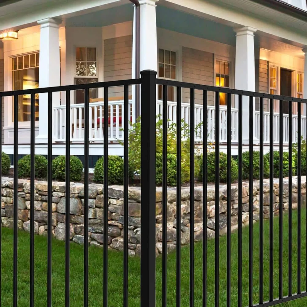 FORGERIGHT Newtown 2 in. x 2 in. x 6 ft. Black Aluminum Fence Line Post with Flat Cap, photo 7 of 9