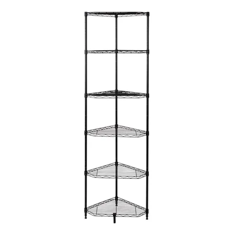 Honey Can Do Steel 22 × 72 × 22 in 6-Tier Triangle Corner Space Saving Garage Storage Shelving Unit
