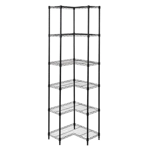 Honey Can Do Steel 20 × 72 × 10 in 6-Tier L Corner Space Saving Garage Storage Shelving Unit