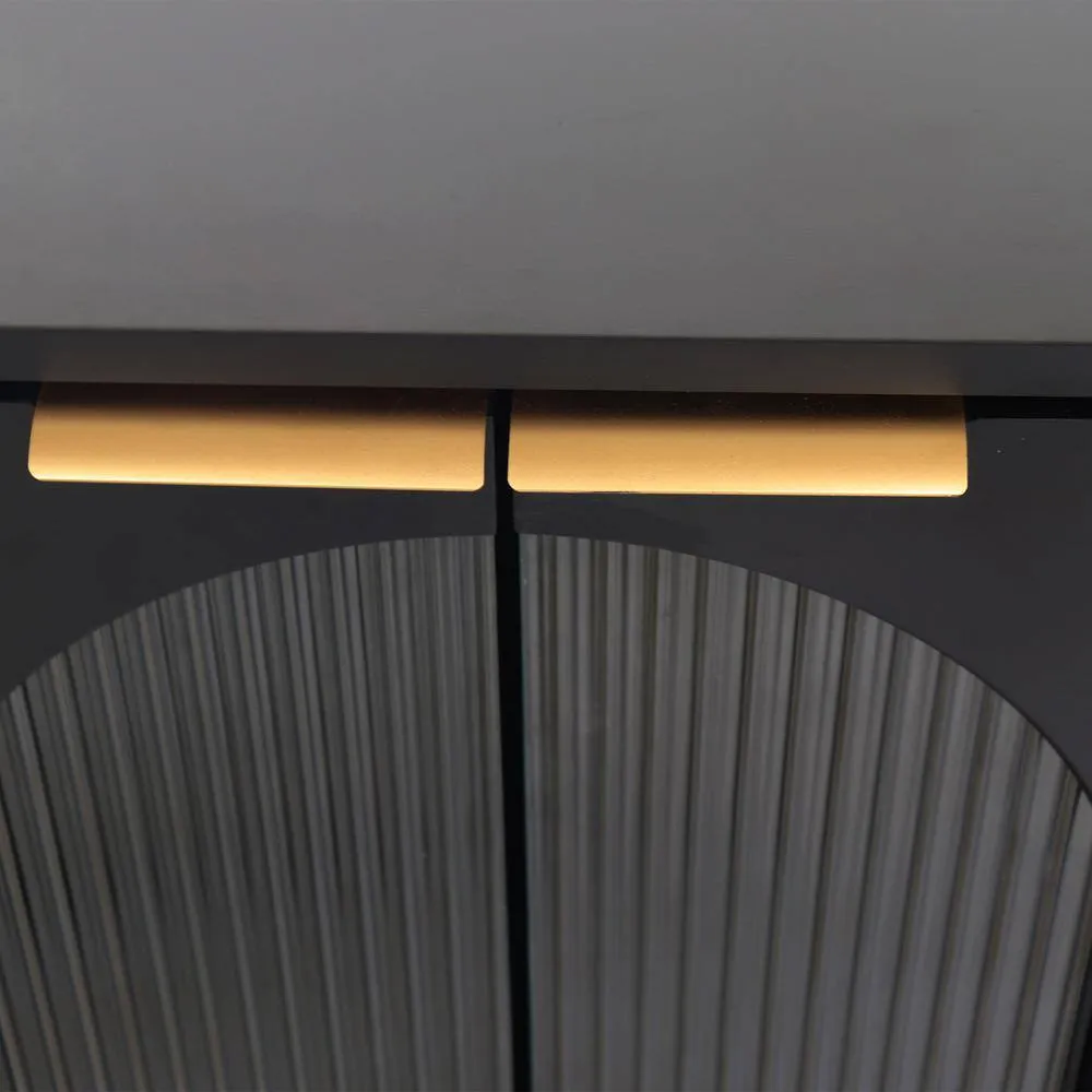 FUNKOL 15.75-in W x 59.84-in D x 33.46-in H in Black Lacquered Wooden Ready to Assemble Floor Kitchen Cabinet with Storage, photo 12 of 13