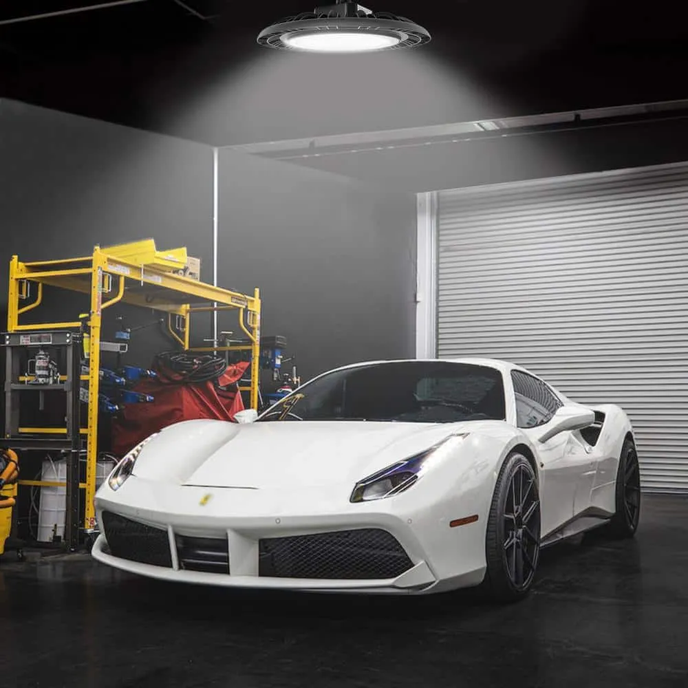 Cedar Hill 13 in. 450-Watt Equivalence Integrated LED Black UFO High Bay Light 21000 Lumens 5000K, photo 8 of 9