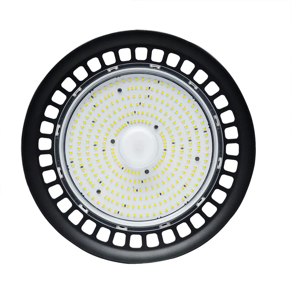 WYZM 11 in. 450-Watt Equivalent Integrated Black LED UFO High Bay Light 24000 Lumen 5000K IP65 (3-Pack), photo 2 of 9