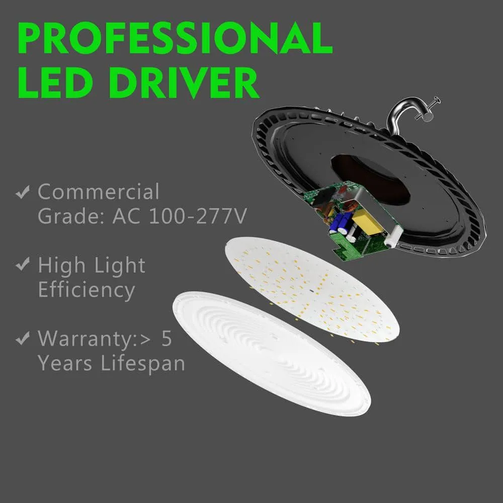 bulbeats 200W LED High Bay Light 30000LM High Bay LED Shop Lights AC100-277V Commercial Bay Lighting with 3 ft. Cable 4Pack, photo 4 of 7