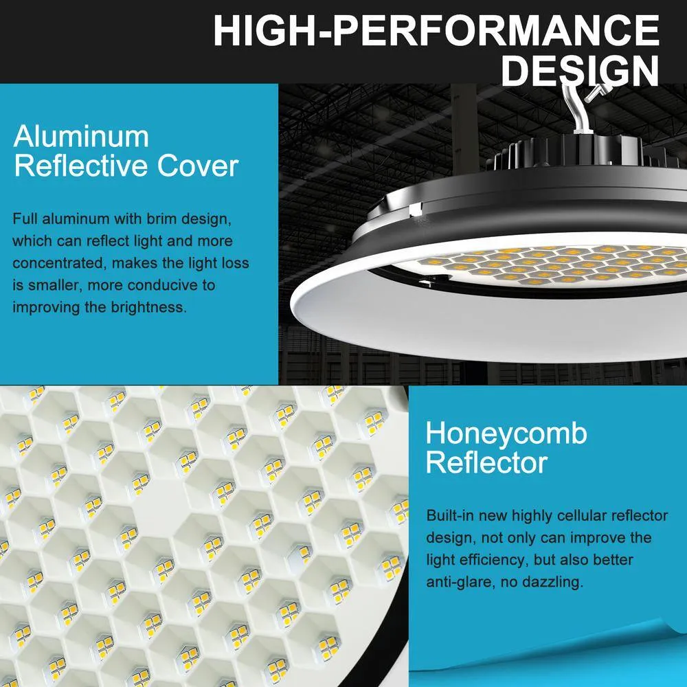 bulbeats 8Pack of 215W LED High Bay Light 32250LM High Bay LED Shop Lights AC100-277V Commercial Bay Lighting for Warehouse, photo 6 of 8