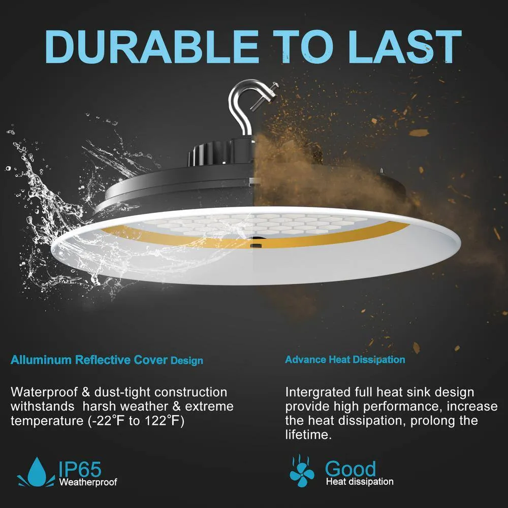 bulbeats 6Pack of 300W LED High Bay Light 45000LM High Bay LED Shop Lights AC100-277V Commercial Bay Lighting for Warehouse, photo 7 of 8