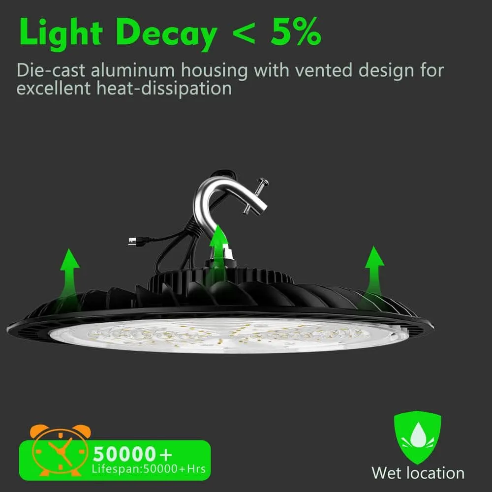 bulbeats 6Pack of 320-Watt LED High Bay Light 48000LM High Bay LED Shop Lights AC100-277V Commercial Bay Lighting for Warehouse, photo 6 of 7