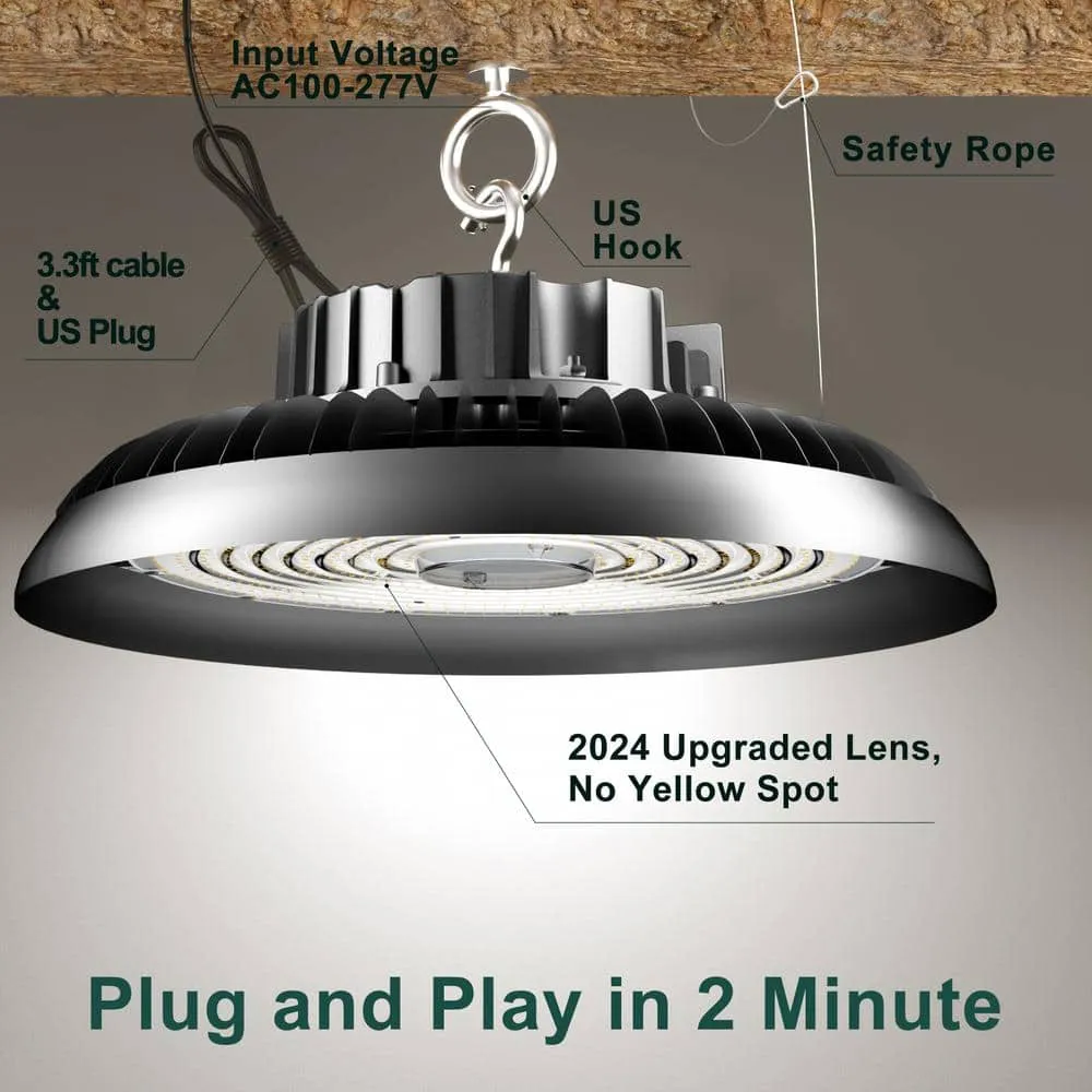 bulbeats 4-Pack of 450-Watt LED High Bay Light 67500 Lumens High Bay LED Shop Lights AC 100-277-Volt UFO LED Lights for Warehouse, photo 7 of 8
