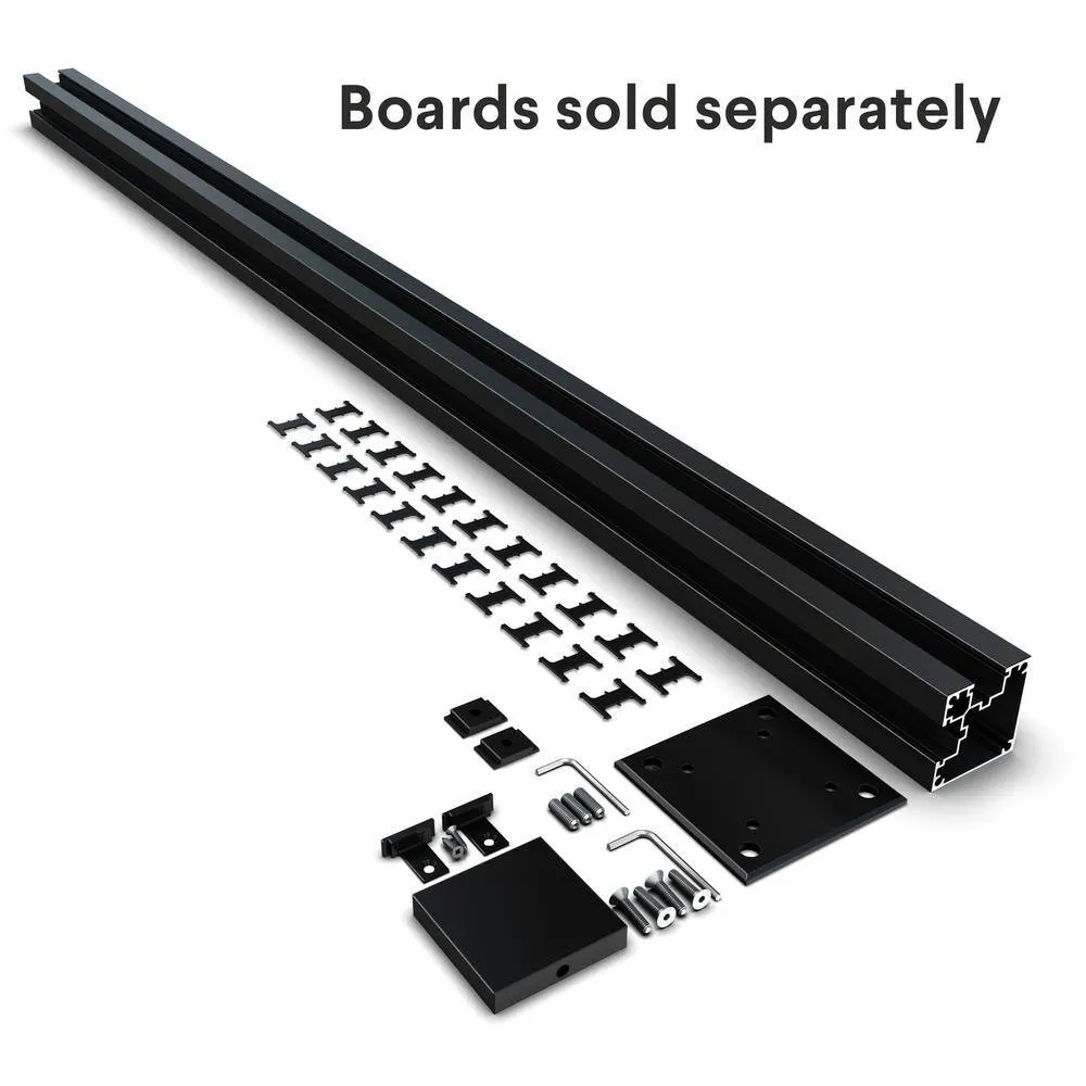 HOFT Corner Post Kit 73 in. x 3 in. x 3 in. Black Aluminum Deck Fence Corner Post and Hardware Kit B6, photo 4 of 7