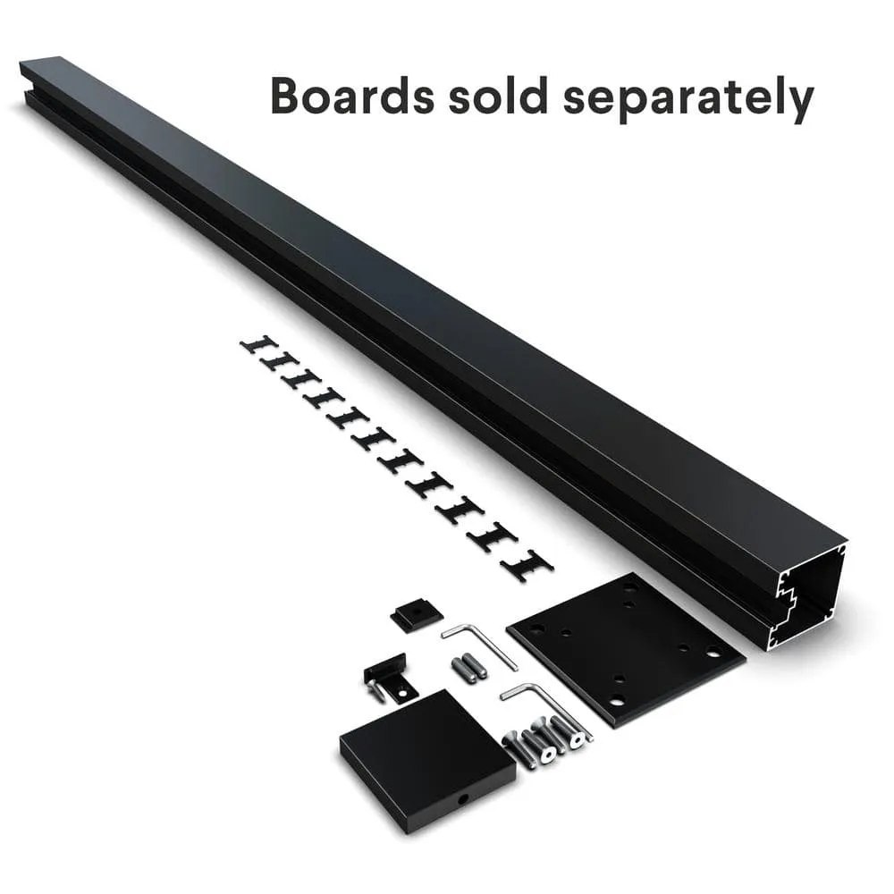 HOFT End Post Kit 73 in. x 3 in. x 3 in. Black Aluminum Deck Fence End Post and Hardware Kit A6, photo 6 of 9
