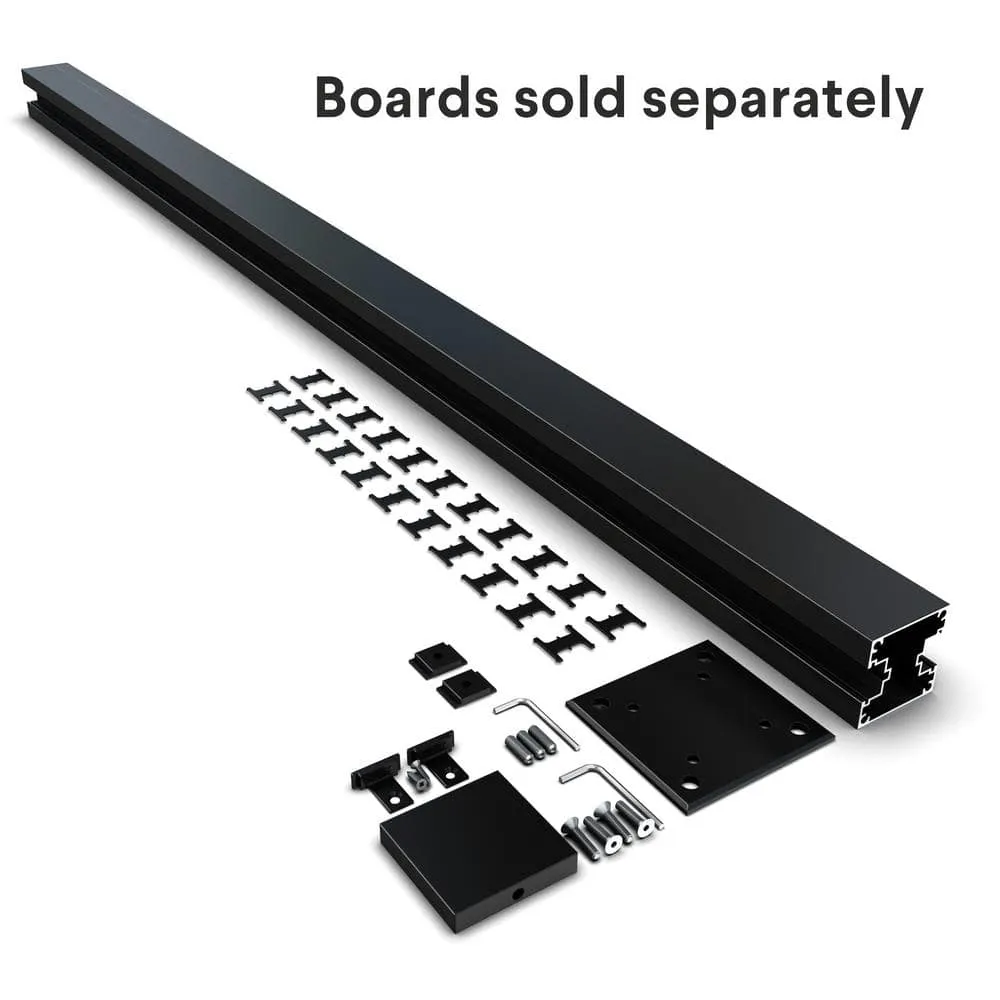 HOFT Line Post Kit 73 in. x 3 in. x 3 in. Black Aluminum Deck Fence Line Post and Hardware Kit C6, photo 5 of 8