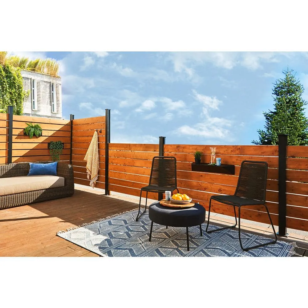 HOFT Line Post Kit 73 in. x 3 in. x 3 in. Black Aluminum Deck Fence Line Post and Hardware Kit C6, photo 2 of 8