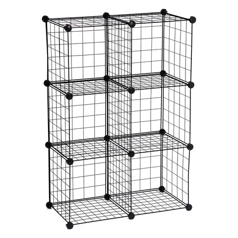 43 in high · 29 in wide · 14.5 in deep Black 6- Cube Organizer