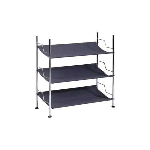 24.33 H 9-Pair Black Steel Shoe Rack