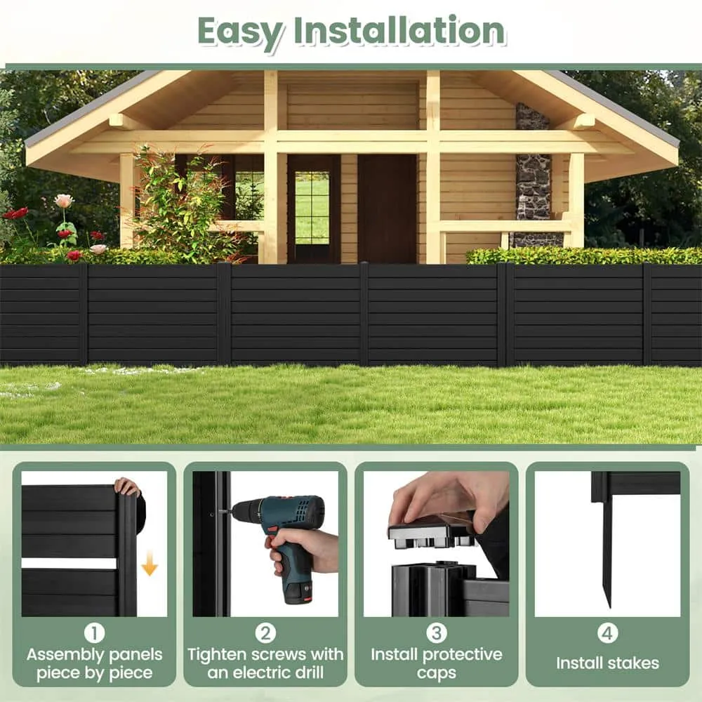 HONEY JOY Black Vinyl Privacy Fence Panel & Trash Enclosure, photo 5 of 8