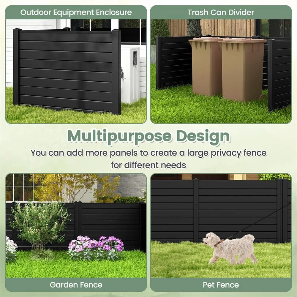 HONEY JOY Black Vinyl Privacy Fence Panel & Trash Enclosure, photo 6 of 8