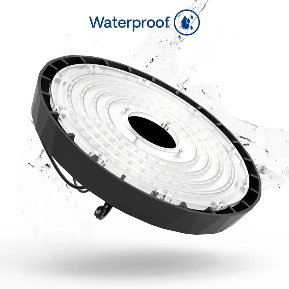 InfiBrite 12.8 in. 5000K Daylight 38,400 Lumens 240-Watt Integrated LED Dimmable Wet Rated Black High Bay Light 100-277 Volt, photo 7 of 9