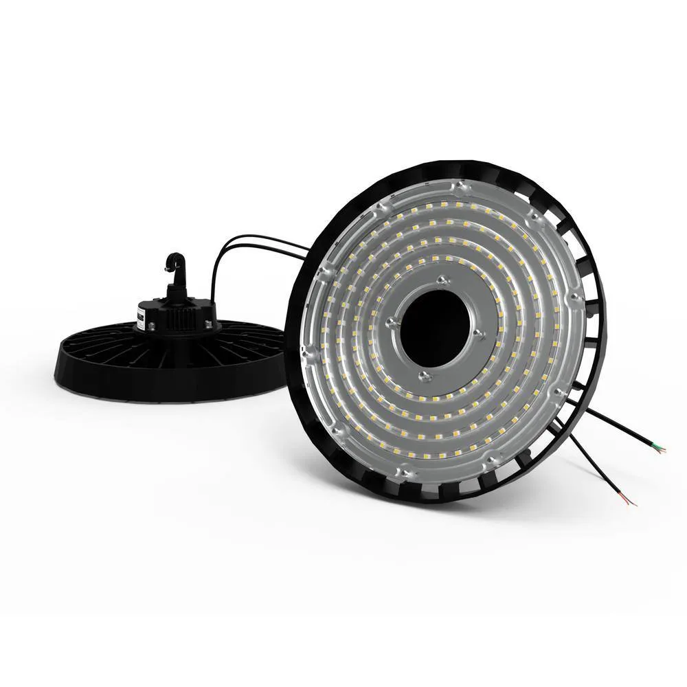 InfiBrite 12.8 in. 5000K Daylight 38,400 Lumens 240-Watt Integrated LED Dimmable Wet Rated Black High Bay Light 100-277 Volt, photo 4 of 9