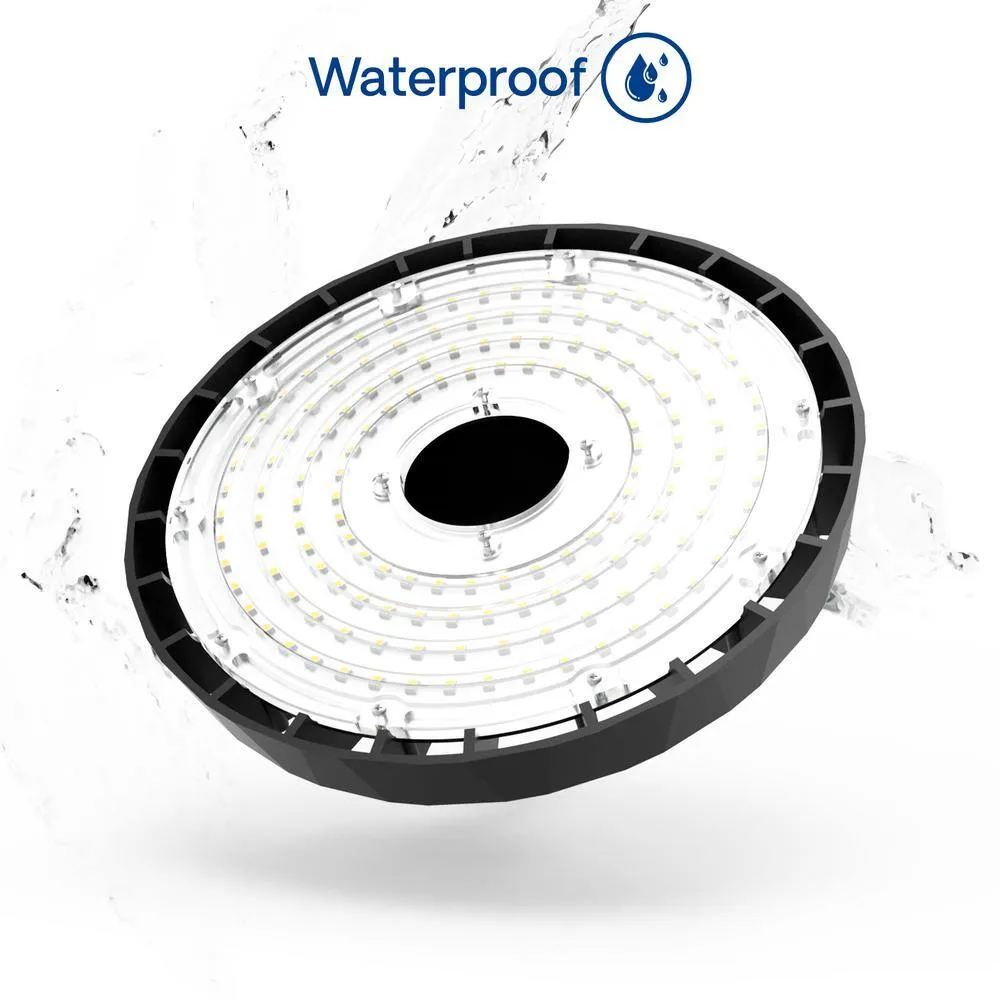 InfiBrite 13.8 in. 5000K Daylight 51,200 Lumens 320-Watt Integrated LED Dimmable Wet Rated Black High Bay Light 100-277 Volt, photo 7 of 9