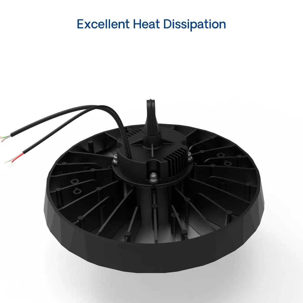 InfiBrite 12.8 in. 5000K Daylight 24,600/32,800/41,000 Lumens 120-200W Adjustable LED Dimmable Wet Rated Black High Bay 120-277V, photo 3 of 9