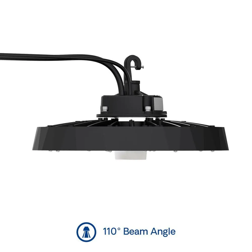 InfiBrite 12.8 in. 5000K Daylight 25,200/33600/40000 Lumens 150-240W Adjustable LED Dimmable Wet Rated Black High Bay 100-277V, photo 9 of 9