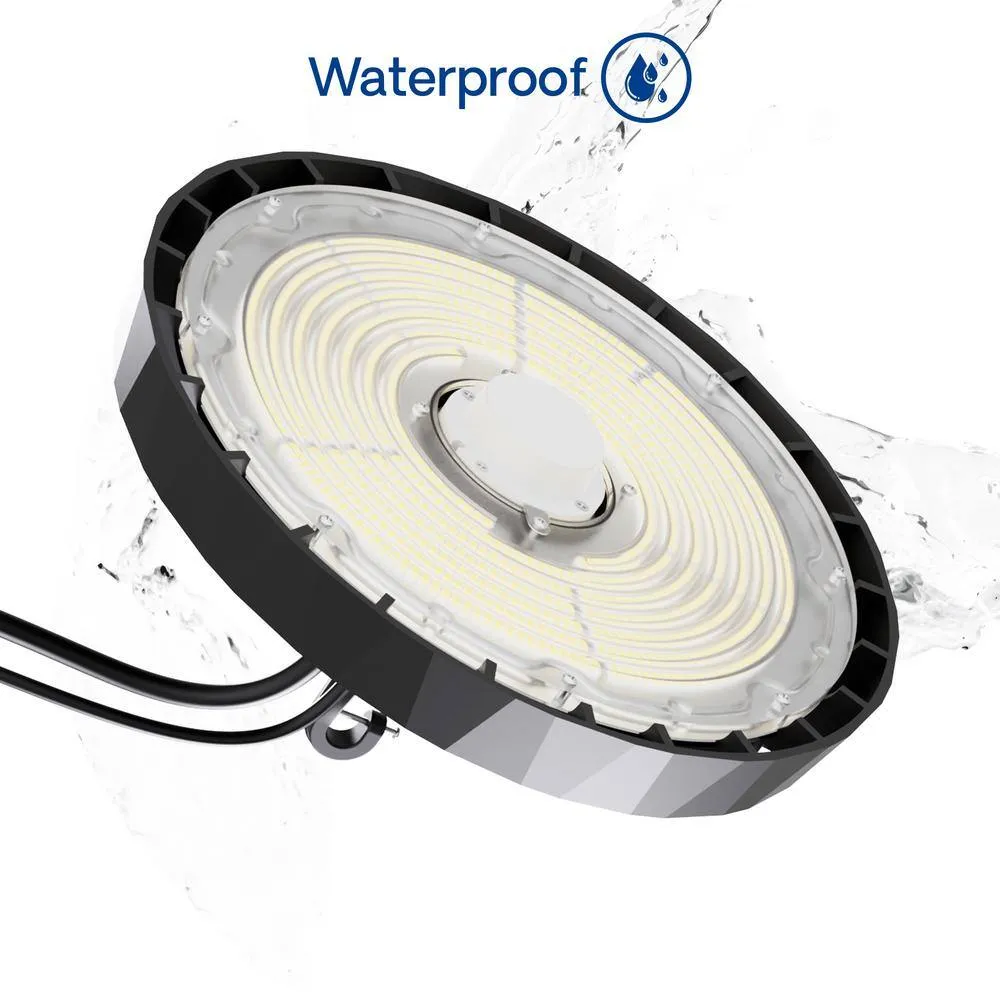 InfiBrite 12.8 in. 5000K Daylight 25,200/33600/40000 Lumens 150-240W Adjustable LED Dimmable Wet Rated Black High Bay 100-277V, photo 8 of 9