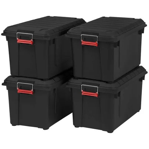 82 Qt./21 Gal. Heavy-duty Stackable Storage Tote - Set of 4
