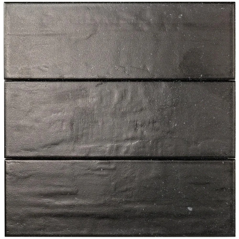 Ivy Hill Tile Piston Camp Black Rock 4 in. x 12 in. 7mm Matte Ceramic Subway Wall Tile (34-piece, 10.97 sq. ft. per box), photo 6 of 6