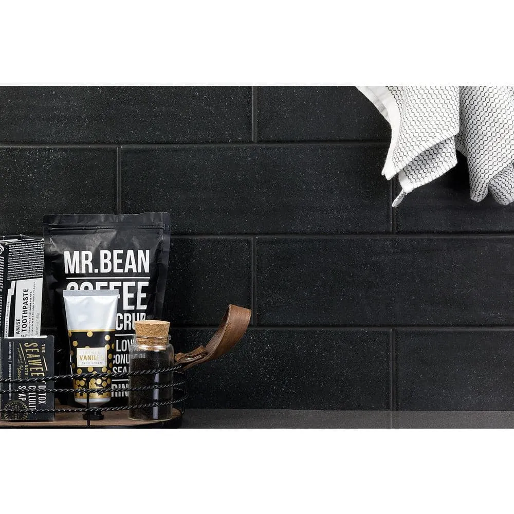 Ivy Hill Tile Piston Camp Black Rock 4 in. x 12 in. 7mm Matte Ceramic Subway Wall Tile (34-piece, 10.97 sq. ft. per box), photo 2 of 6
