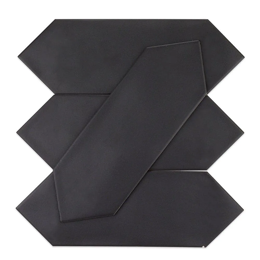 Ivy Hill Tile Russell Black 4 in. x 12 in. Matte Porcelain Floor and Wall Tile (10.76 sq. ft./Case), photo 4 of 8