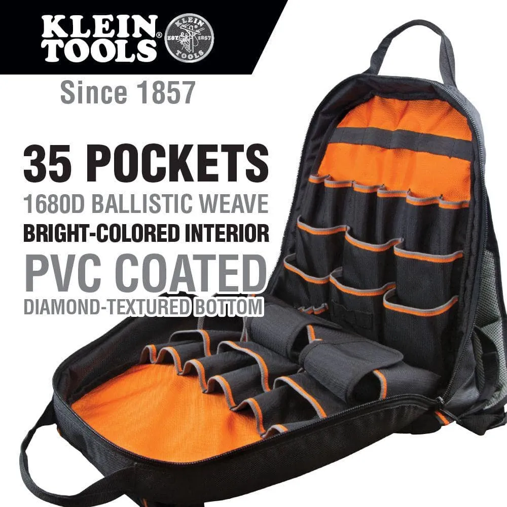Klein Tools Tradesman Pro Tool Gear Backpack, 35 Pockets, 17.5 in Width (Model 55475), photo 2 of 8