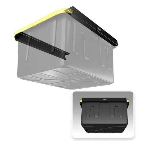 3 × 2 × 26 in 1-Bin Rack Adjustable Height Overhead Garage Ceiling Mounted Storage Unit Black
